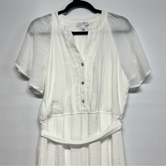✨Luxology White Midi Dress Size L - Picture 4 of 11